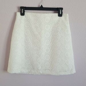 Zara A Line White Paisley Mini Skirt